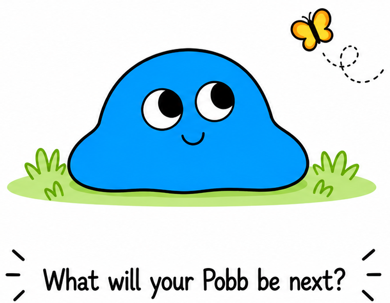 Pobb resting beside a butterfly
